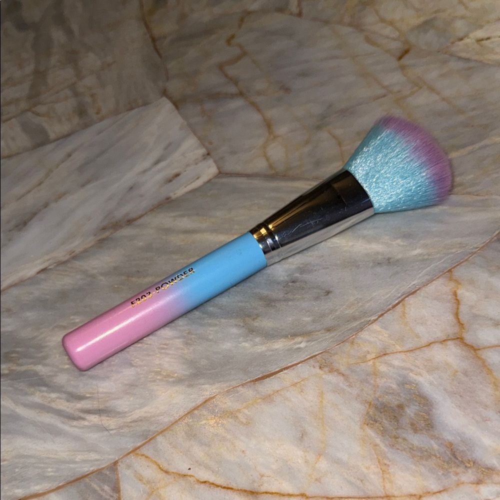 The Beauty Crop F203 Powderβ Brush Pink Blue Ombre Synthetic Bristles